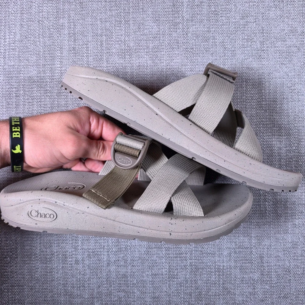 Chaco Chillos Slide Mens 8 Gray Adjustable Strap Lightweight Sandals